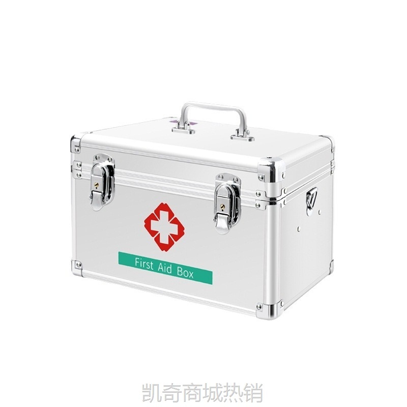 大号多层家庭企业药物收纳箱银色粉色迷你医药箱金属急救箱出诊箱