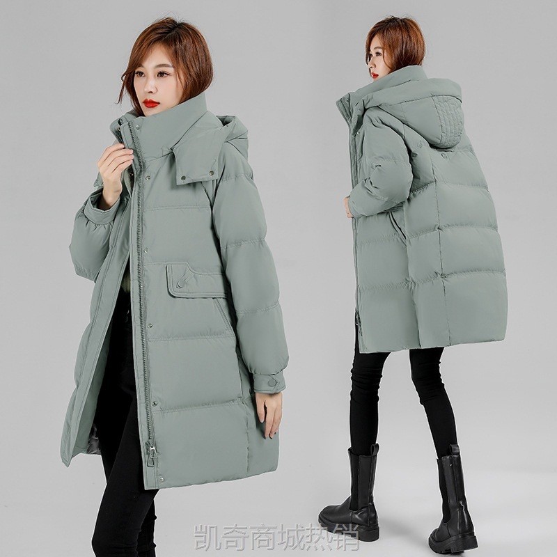 专柜百搭羽绒服女冬季中长款2024新款加厚时尚韩版白鸭绒保暖外套
