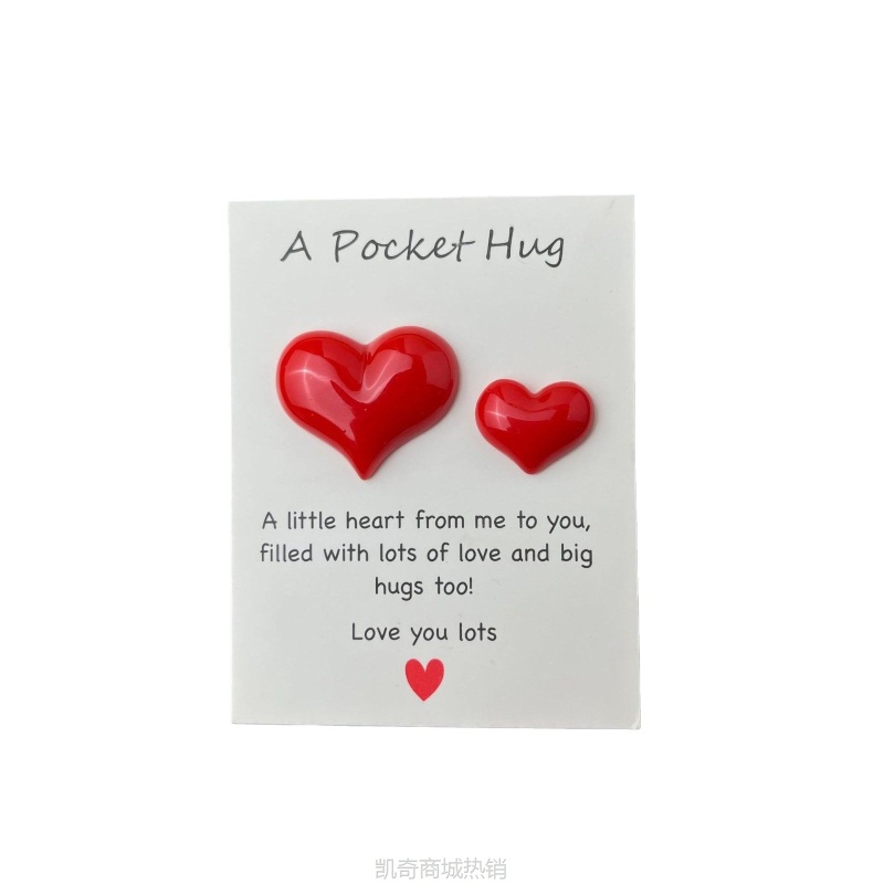 跨境独立站新款Pocket Hug Heart口袋拥抱树脂心拥抱爱情信物礼物
