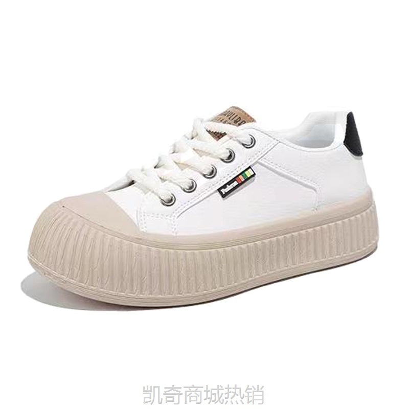 超火小白鞋2024新款春秋网红爆款饼干板鞋厚底百搭增高休闲女鞋