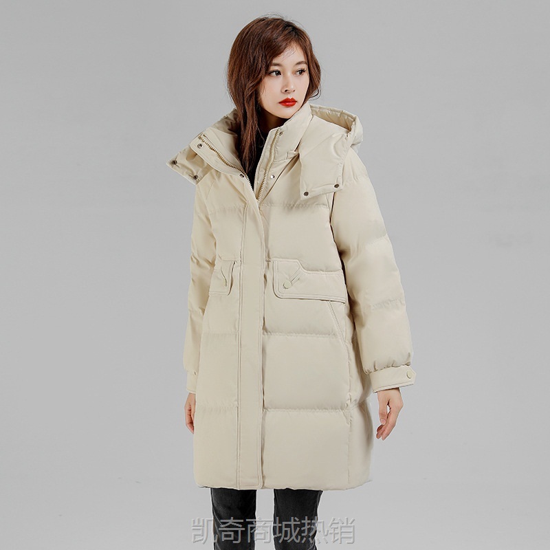 专柜高档羽绒服女中长款冬季新款加厚女士时尚妈妈保暖白鸭绒外套