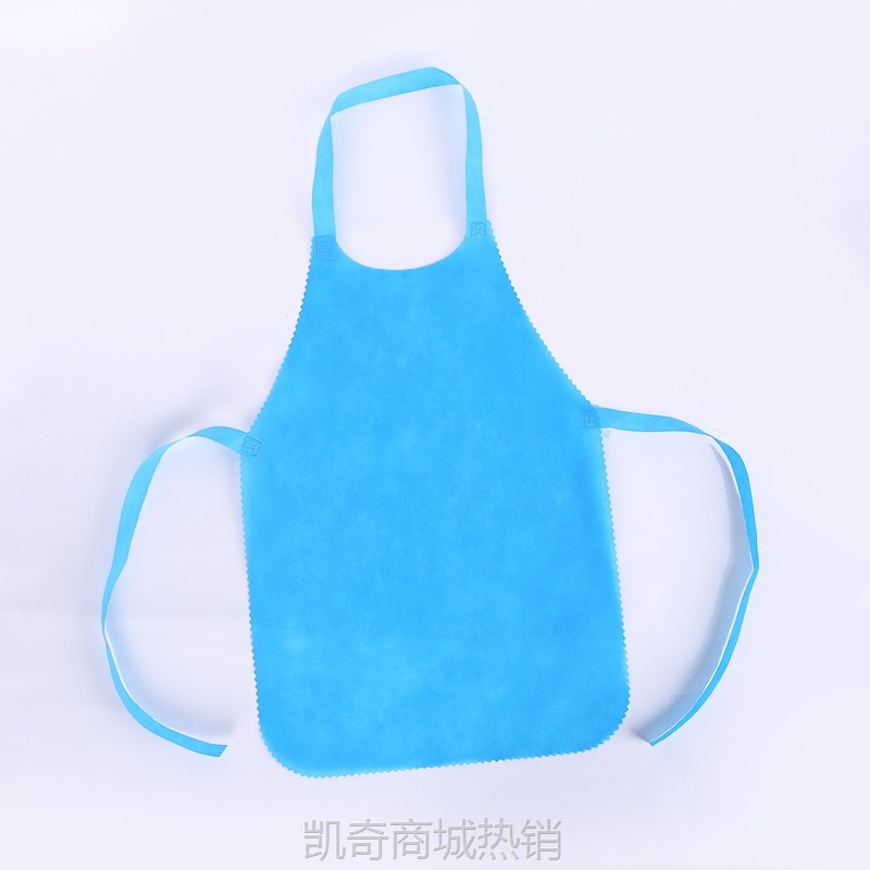 批发多色成人儿童通用餐饮店烧烤防污渍透气一次性围裙无纺布围裙