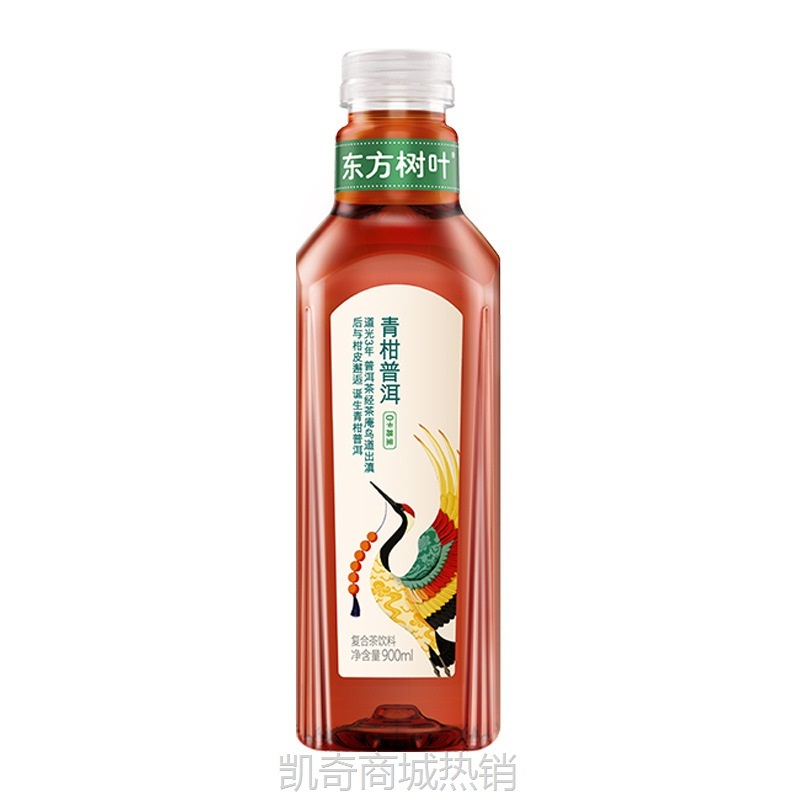 农夫山泉东方树叶900ml青柑普洱茉莉花茶0糖饮料大瓶装旗舰店