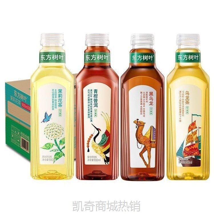 农夫山泉东方树叶无糖茶饮料900ml大瓶青柑普洱茶黑乌龙茶花茶