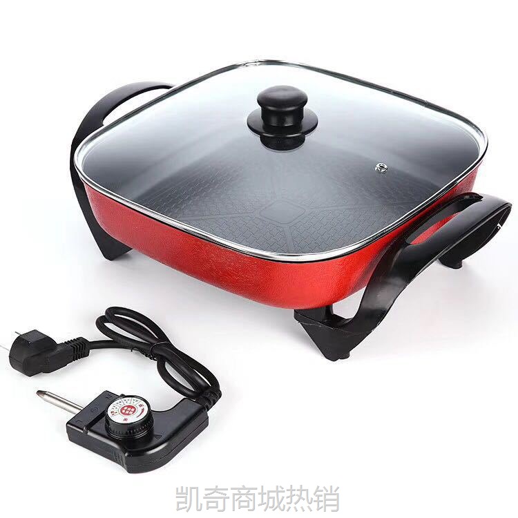 韩式多功能电热锅 四方锅家用电火锅 网红款煎炒蒸一体电锅