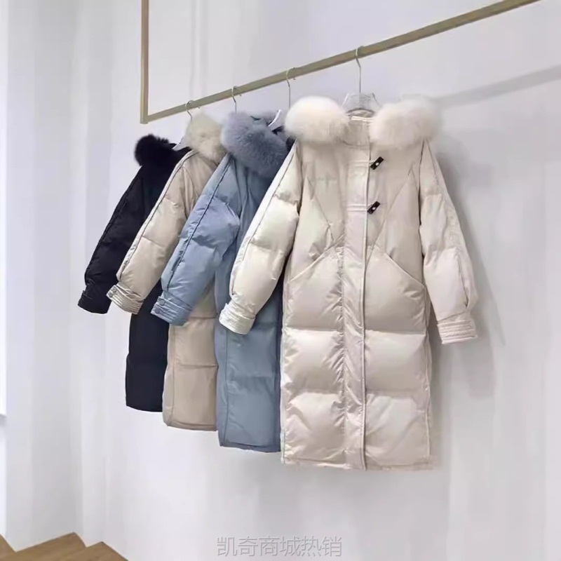 羽绒服女款高端女加厚棉服女长款过膝外套女品牌撤柜女装直播货源