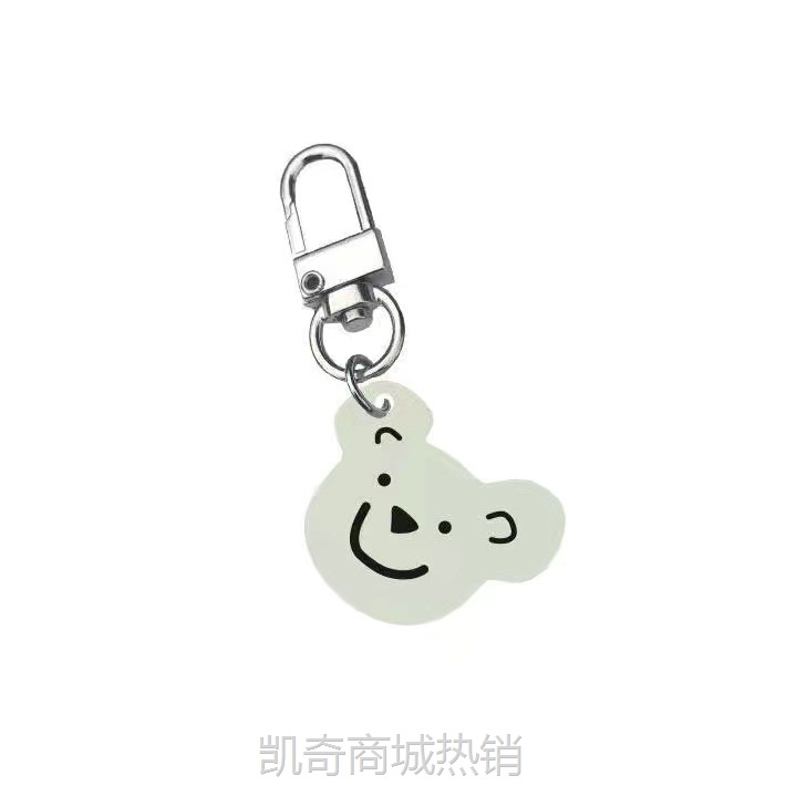 韩国ins小熊钥匙扣背包挂饰少女心耳机保护套可爱挂件防丢弹簧链
