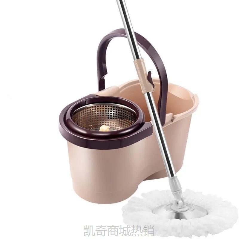 带桶一拖净拖把家用免手洗商用加大加厚旋转拖把桶圆头大号拖布