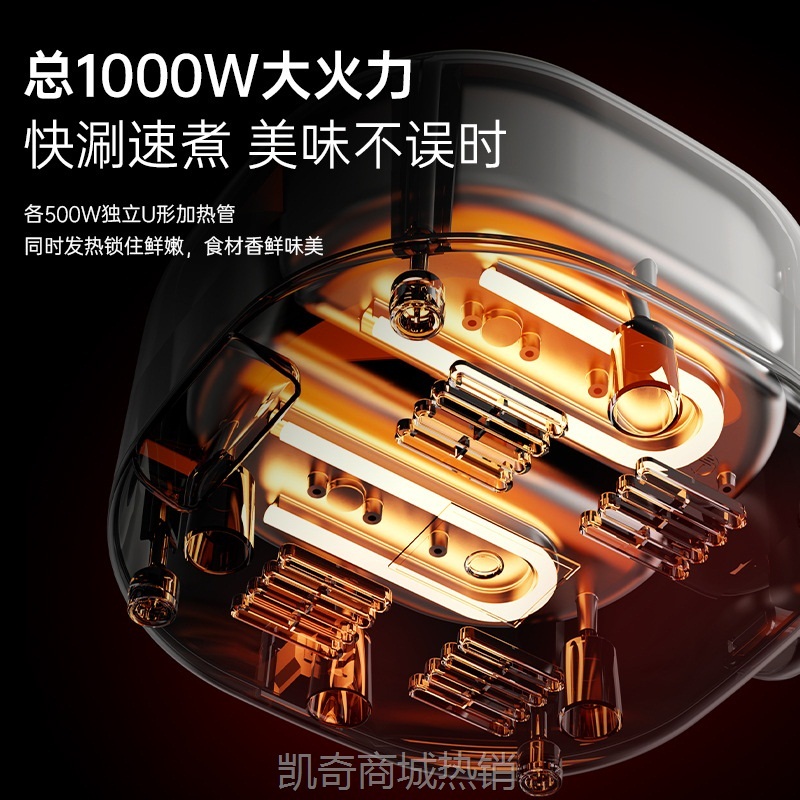 现货跨境电饭锅双胆家用电煮锅鸳鸯分体式多功能煎炒电热锅不粘锅