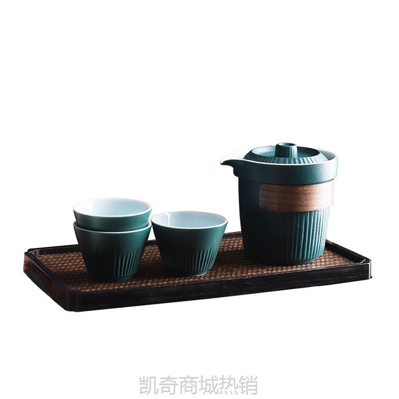 户外快客杯便携式露营茶具套装伴手礼陶瓷茶杯旅行茶具礼品定制