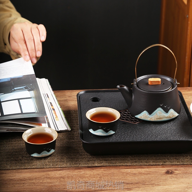 便携式旅行茶具套装户外泡茶壶家用露营陶瓷茶杯国潮商务伴手礼品