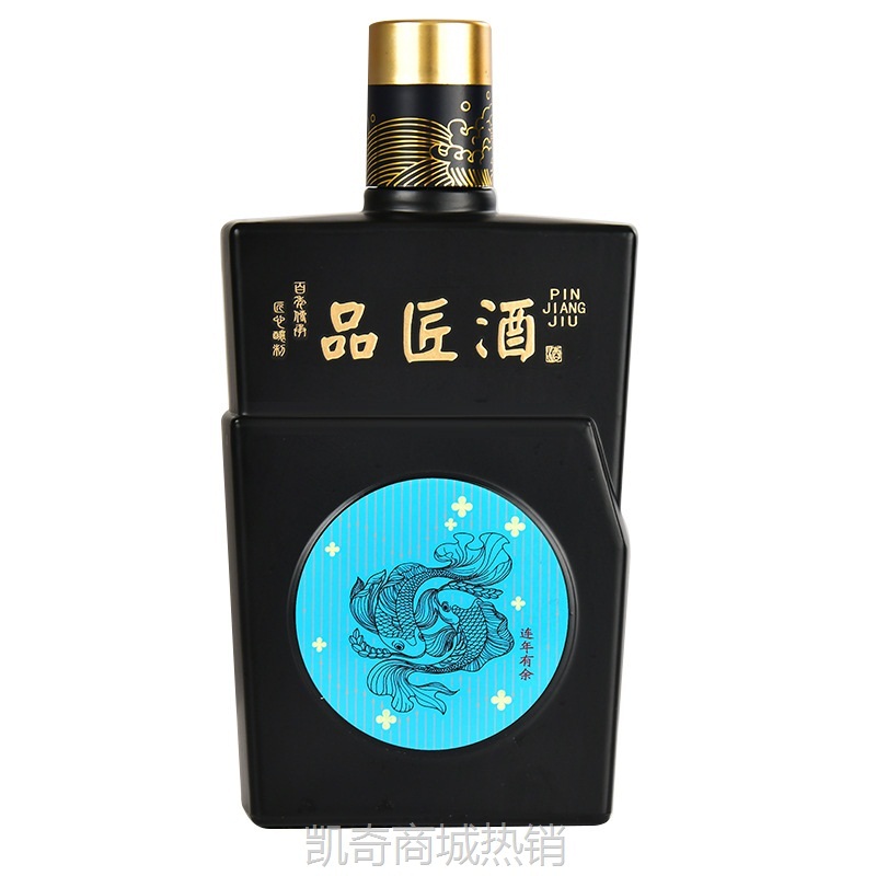 批发新款一斤装玻璃白酒瓶烤花酱香酒瓶空酒瓶礼盒套玻璃酒瓶