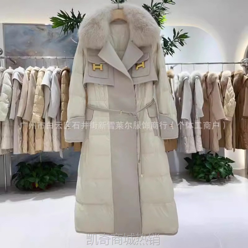 24冬装女装批货品牌折扣女装撤柜尾货外贸剪标外套女中长款羽绒服