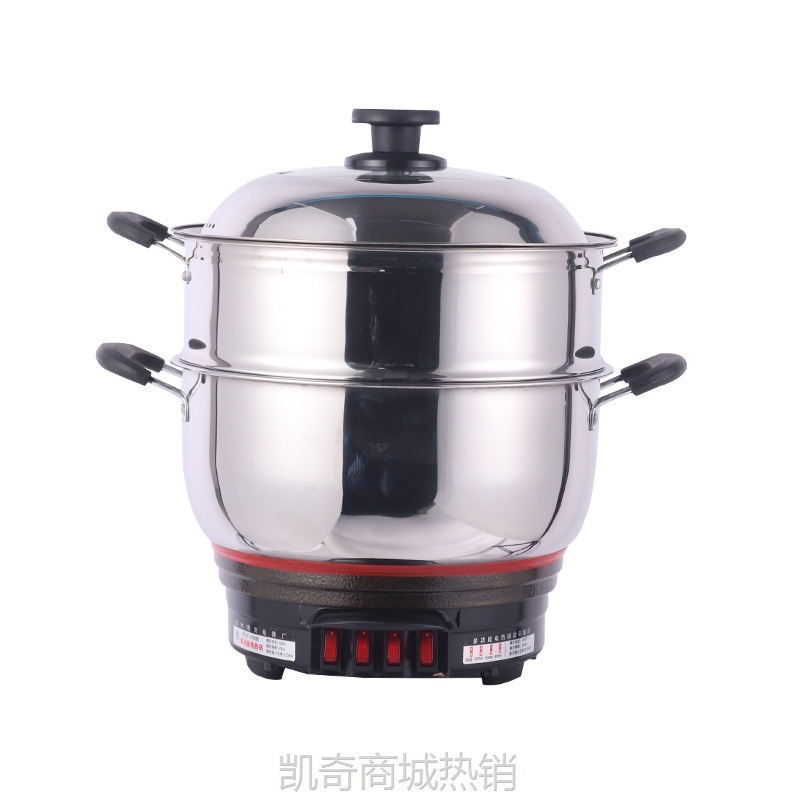 不锈钢电锅 电煮锅 电炒锅 一体式电火锅电蒸锅厂家多功能电热锅