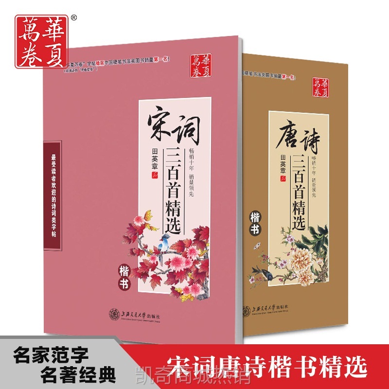 华夏万卷硬笔书法楷书、行书字帖唐诗宋词三百首钢笔练字帖