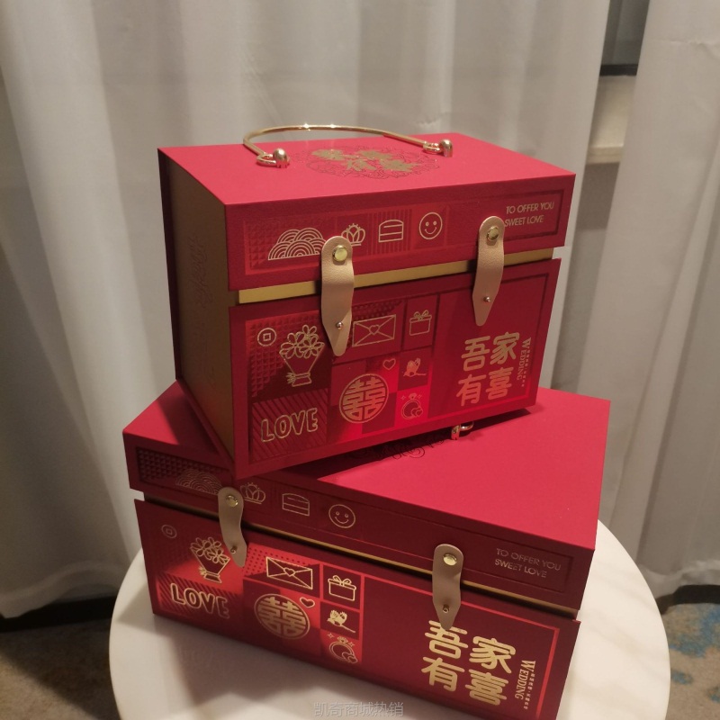 新款精致高档伴手礼盒结婚喜糖回礼包装盒大容量金属手提节日送礼
