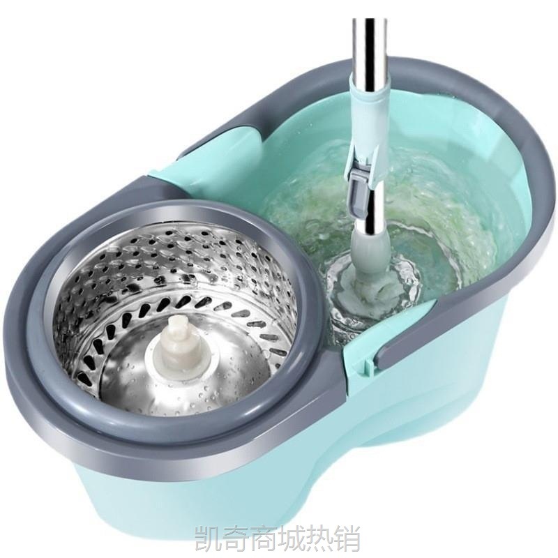 带桶一拖净拖把家用免手洗商用加大加厚旋转拖把桶圆头大号拖布