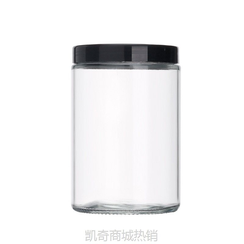 纯圆直筒蜂蜜瓶密封罐龟苓膏玻璃瓶带盖储物瓶批发透明酱菜罐头瓶