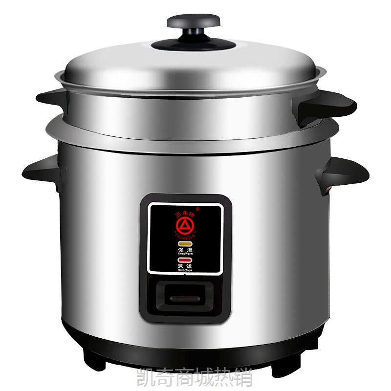 老式三角电饭煲无涂层健康家用不粘3/5/6升2-8人老式全钢电饭锅煲