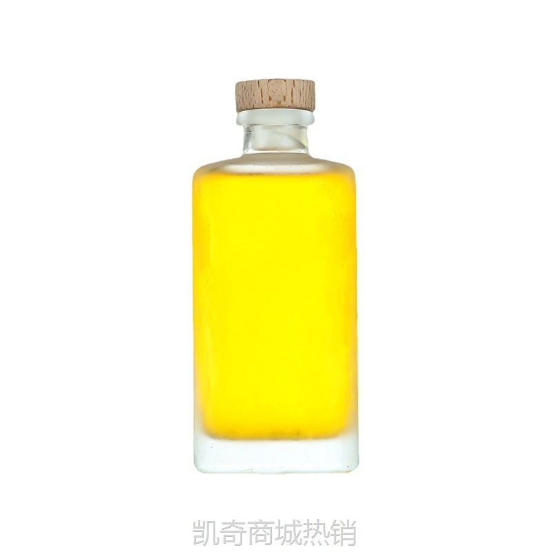 批发新款晶白料果酒自酿小酒瓶密封带盖500ml果酒瓶蒙砂玻璃瓶