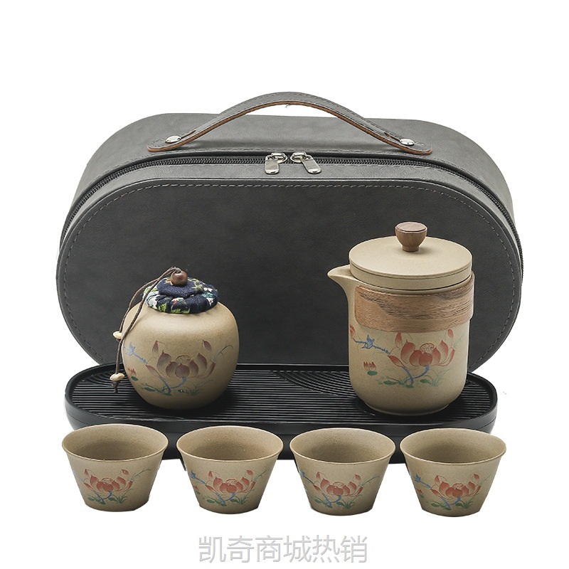 旅行茶具套装一壶三四杯粗陶快客杯便携式户外功夫泡茶壶伴手礼品