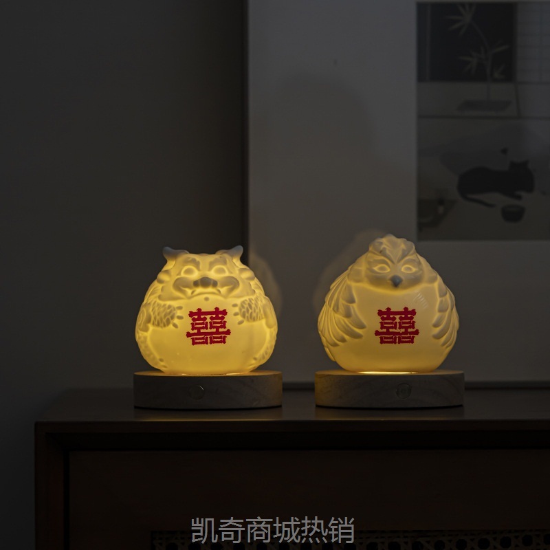 结婚礼物送新人情侣对杯台灯发光实用送闺蜜订婚礼品长明灯充电