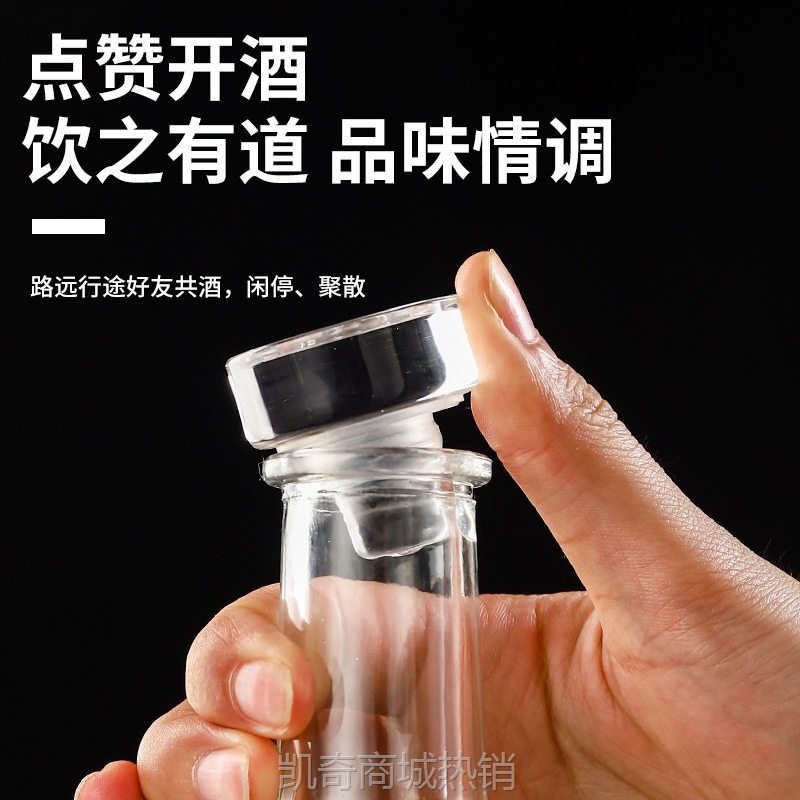 批发透明观云酒瓶自酿玻璃小酒瓶空酒瓶加厚密封白酒瓶带礼盒包装