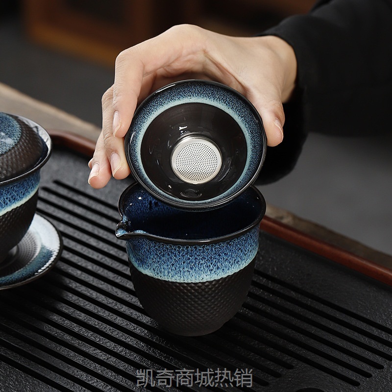 窑变茶具套装建盏天目釉家用钧窑陶瓷日式功夫茶壶茶杯现代泡茶器