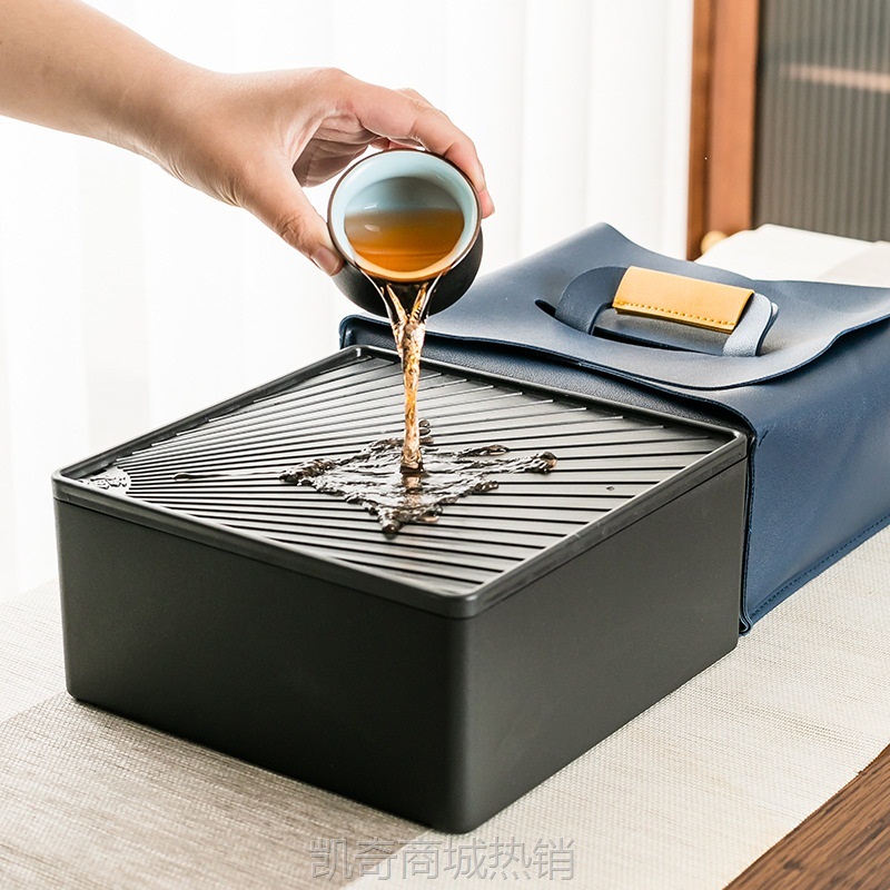 粗陶功夫茶具套装家用客厅便携简约陶瓷干泡茶盘轻奢现代小套礼盒