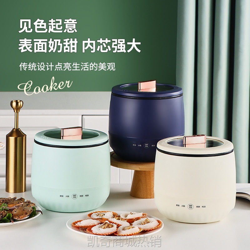 小电锅多功能智能电煮锅宿舍学生锅小型电饭煲2人煮饭家用电饭锅