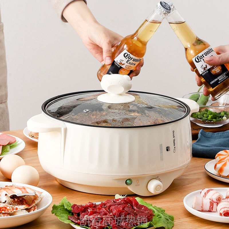 电煮锅家用电火锅一体锅电热锅多功能电饭锅电锅电炒锅小型
