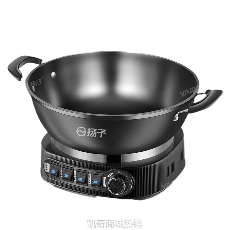 扬子铸铁电炒锅多功能家用电热锅电炒菜锅蒸煮一体式电火锅电煮锅