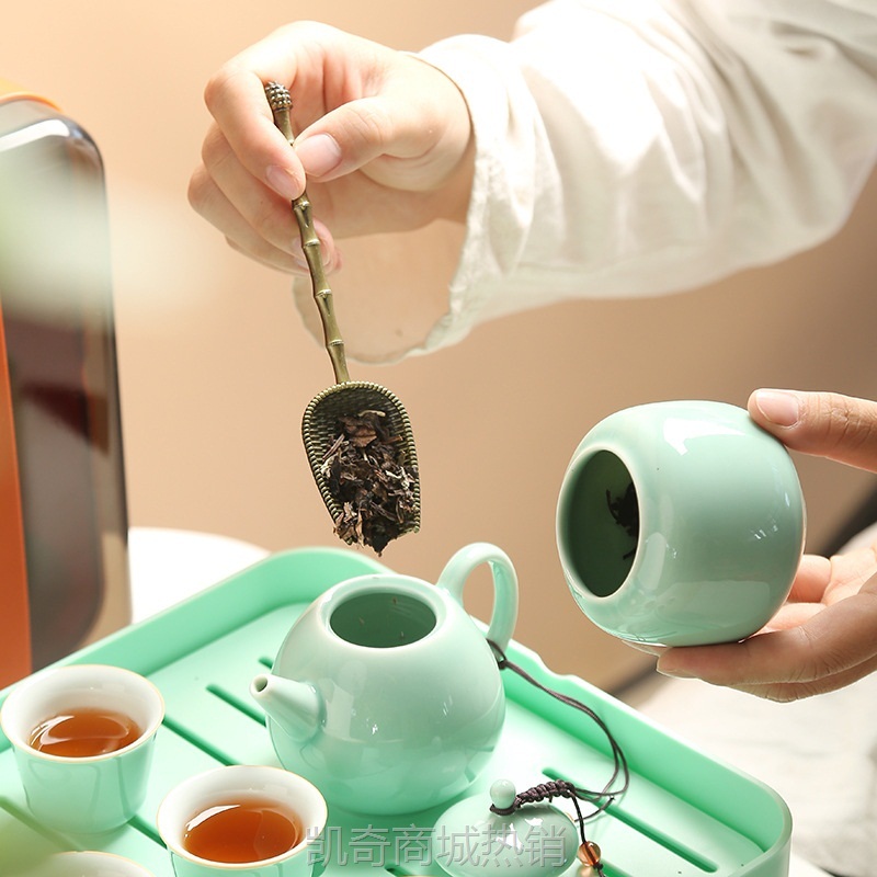 旅行功夫茶具便携一壶6杯带茶盘公司开业商务节日礼品客户年会