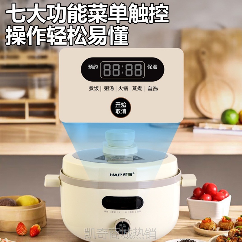 韩派电压力锅家用电饭煲双格多功能电火锅三格内胆鸳鸯锅电饭锅