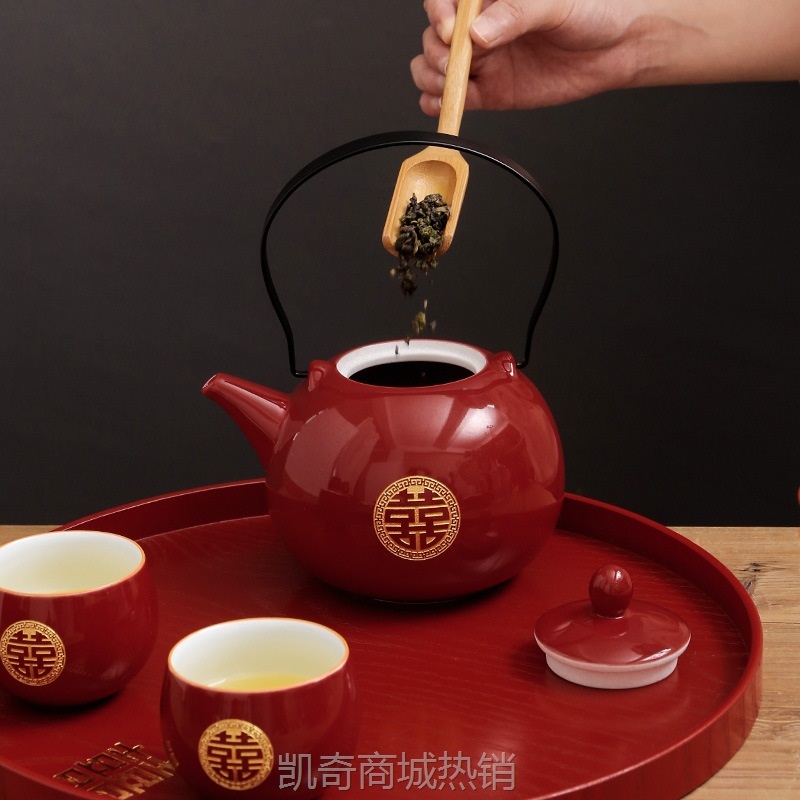 敬茶杯结婚茶具套装家用喜杯喜茶壶婚庆新人改口敬茶碗陪嫁用品