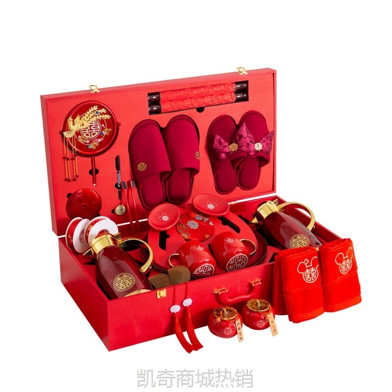结婚陪嫁用品套装定制结婚用品大全女方备婚送新娘嫁妆礼盒陪嫁箱