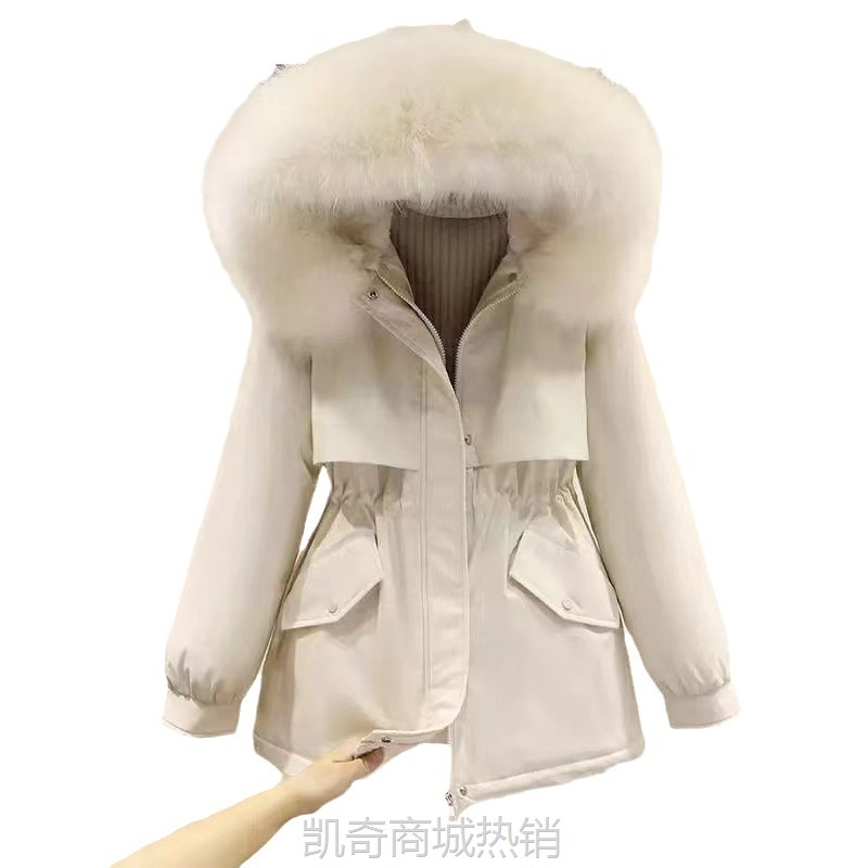 短款派克服女2023冬季新款韩版宽松大码羽绒棉服加绒加厚棉衣外套
