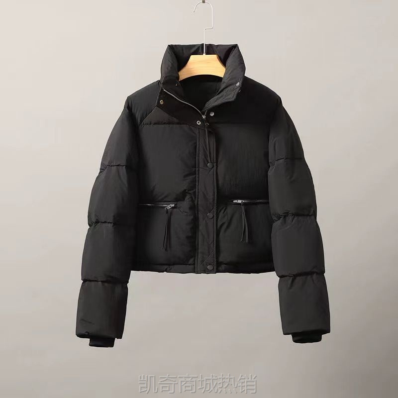 外贸反季新款棉服女短款百搭韩版立领小个子加厚面包服棉衣外套潮