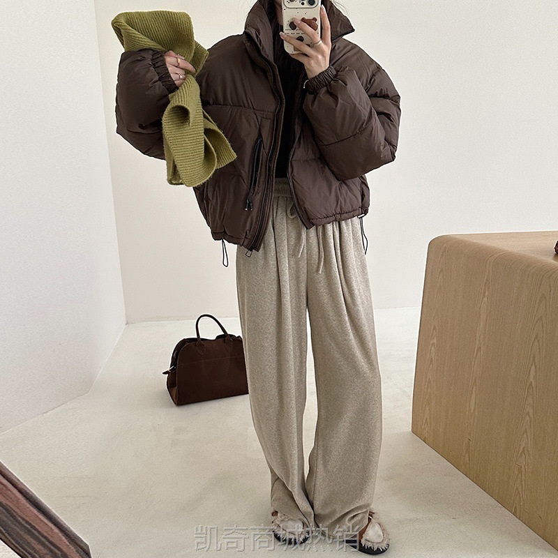【♥首单0.1元♥】韩系羽绒棉服女2024冬季新款短款立领小个子加厚面包服纯色外套潮