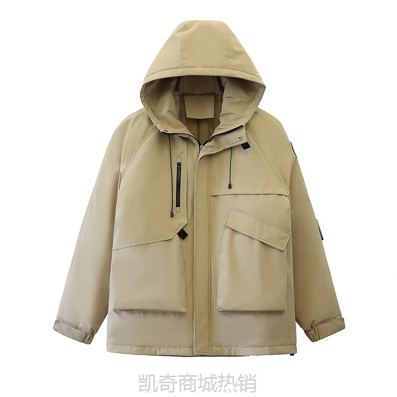【♥首单0.1元♥】欧美大码冲锋衣休闲外套男女款秋冬抗寒羽绒棉服拉链连帽户外服女