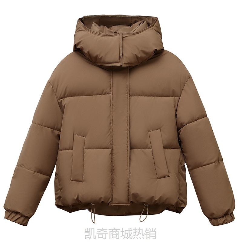 【♥首单0.1元♥】外贸2024冬季茧型韩版羽绒棉服女宽松连帽短款棉衣棉袄加厚面包服