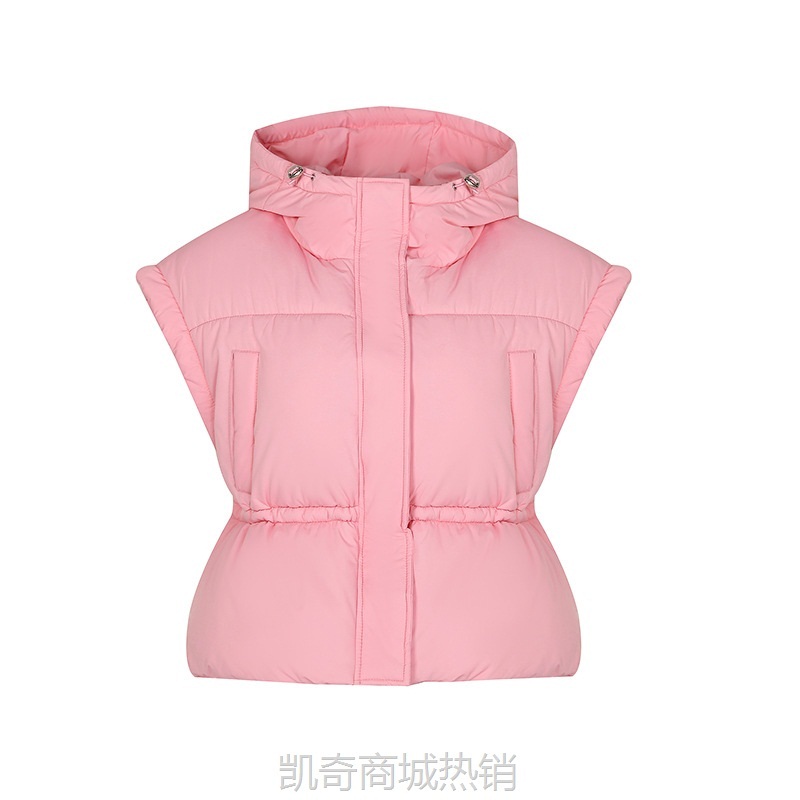 【♥首单0.1元♥】韩国东大门网红马甲时尚修身抽绳收腰纯色简约连帽棉马甲棉服背心
