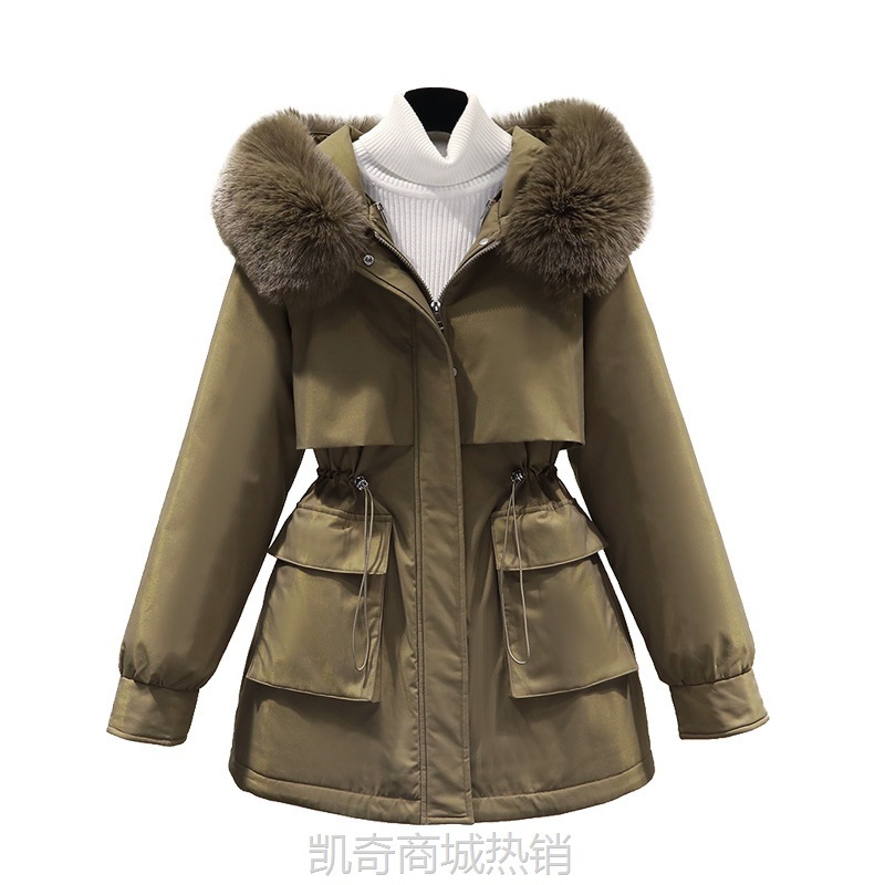 派克服2024新款中长款棉衣棉服女小个子冬季内胆可拆卸加厚棉袄潮