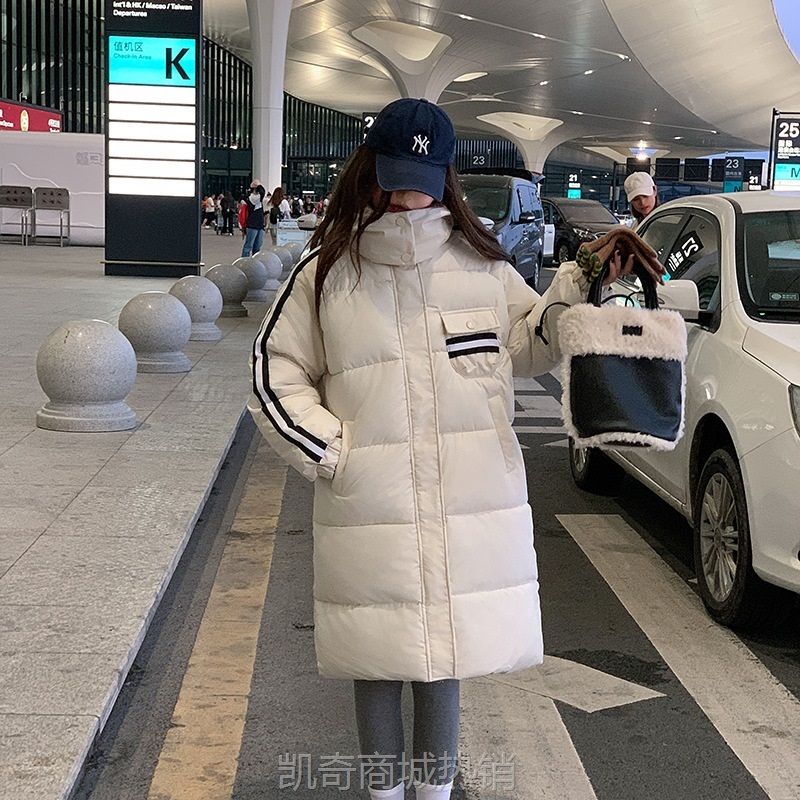 【♥首单0.1元♥】2024欧洲新款韩版宽松时尚连帽棉服女长款加厚过膝保暖棉衣女外套