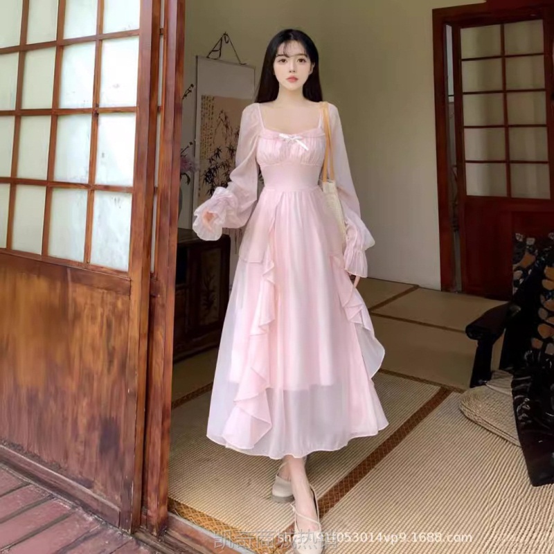 【♥首单0.1元♥】十三行女装批发连衣裙2024春夏季温柔初恋风法式高腰碎花长裙显瘦