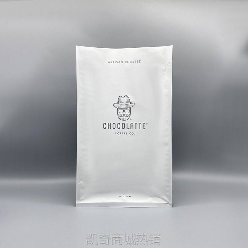 八边封咖啡包装袋1磅咖啡豆密封胶袋无气阀自立铝箔袋冲泡饮料袋