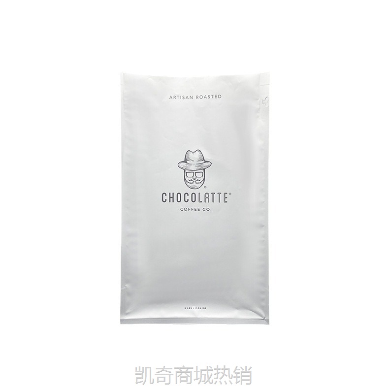 八边封咖啡包装袋1磅咖啡豆密封胶袋无气阀自立铝箔袋冲泡饮料袋