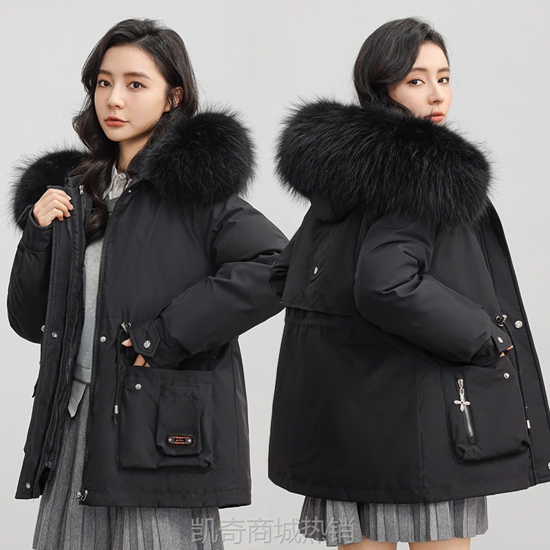 【♥首单0.1元♥】活里活面短款派克服女2024冬季新款加厚可拆卸内胆显瘦羽绒棉服女
