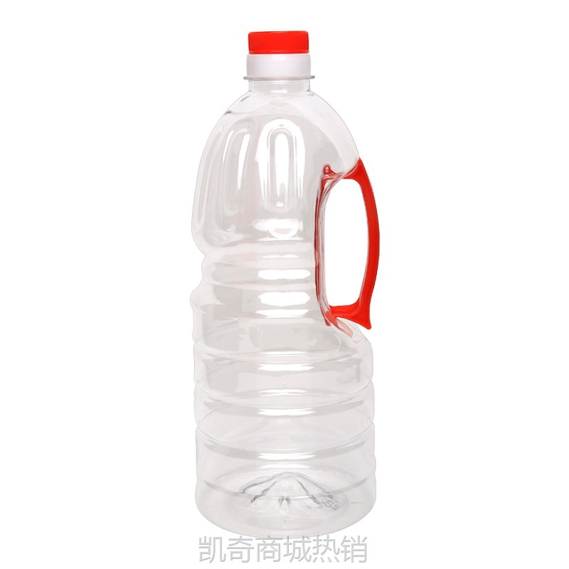 1.8L密封塑料油壶椭圆提手食用油壶 pet透明加厚防渗漏油瓶酒壶桶