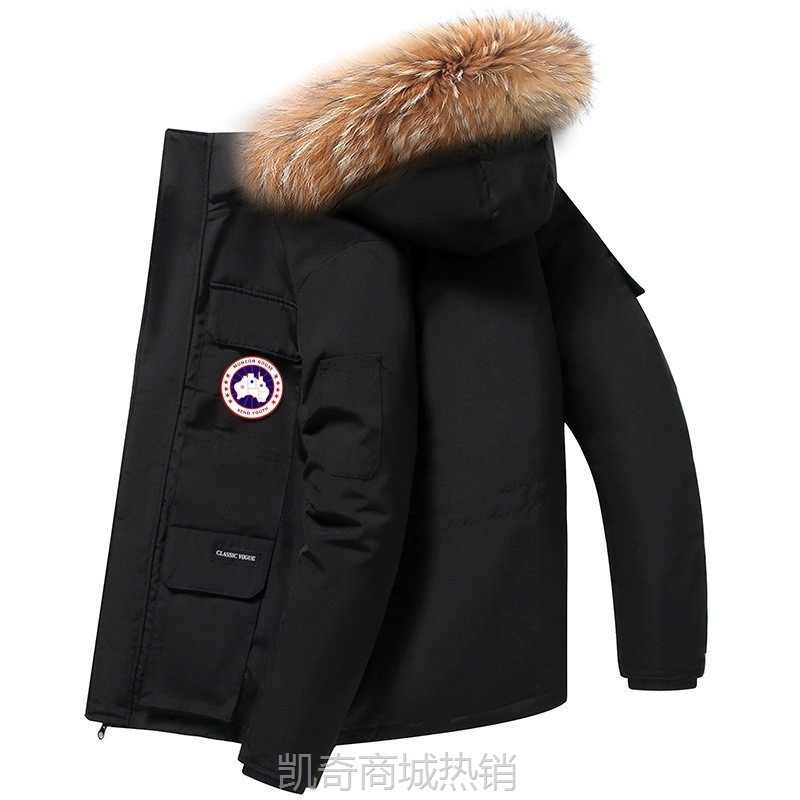 品质羽绒服真毛领可拆卸男女同款大码加绒加厚派克服面包服外套